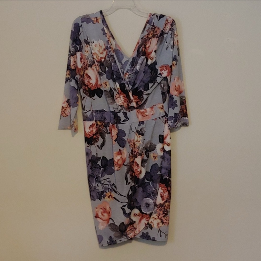 2xl Fashion Nova Floral V-Neck Dress